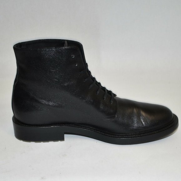 New! Saint Laurent Army Laced Plain Toe Boot Black Leather Size 43 EU 10 US - Picture 7 of 11